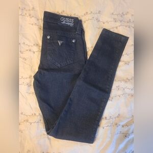 GUESS Los Angeles Power Skinny Jeans Size 24 Black Stretch
